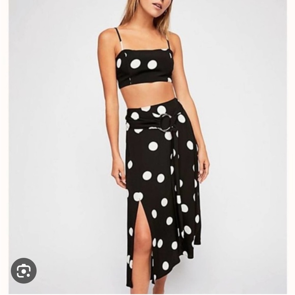 Feee people polka dot skirt set.